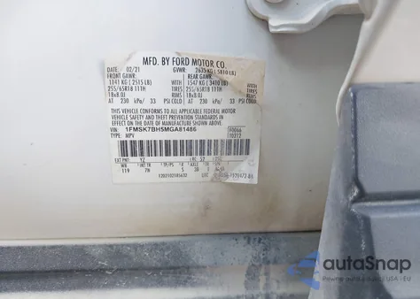 2021 Ford Explorer z USA, uszkodzony, nr VIN 1FMSK7BH5MGA81486